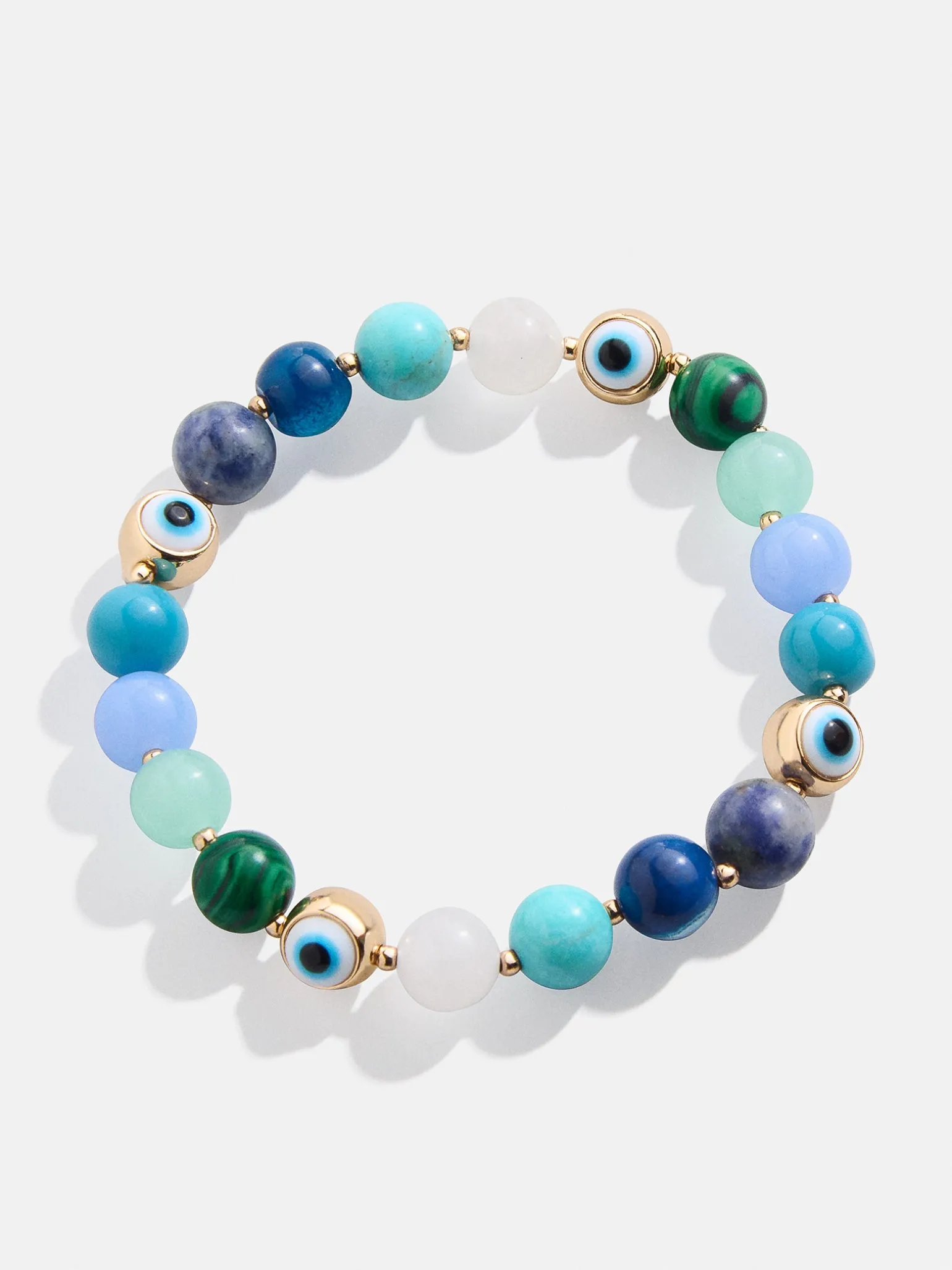 Evil Eye Semi-Precious Stretch Bracelet - Blue