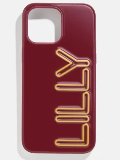 Fine Line Custom iPhone Case - Dark Red/Rose