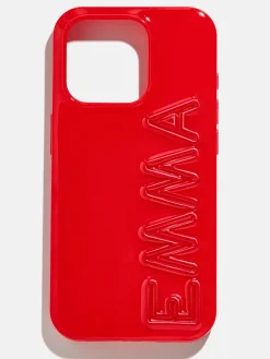 Fine Line Custom iPhone Case - Bright Red