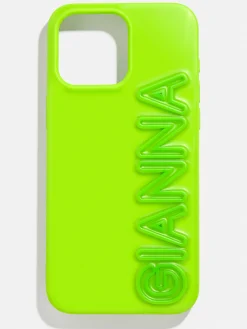 Fine Line Custom iPhone Case - Lime Green