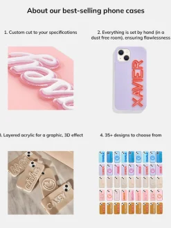 Fine Line Custom iPhone Case - Orange/Hot Pink