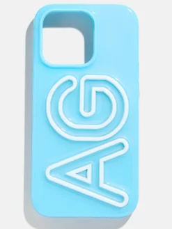 Fine Line Custom iPhone Case - Light Blue/White