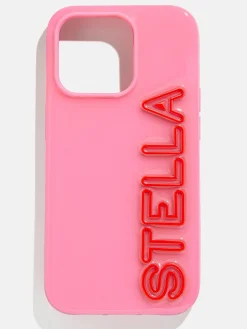 Fine Line Custom iPhone Case - Pink/Red