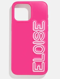Fine Line Custom iPhone Case - Hot Pink/White