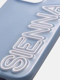 Fine Line Custom iPhone Case - Slate Blue/White