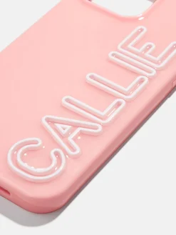 Fine Line Custom iPhone Case - Blush/White