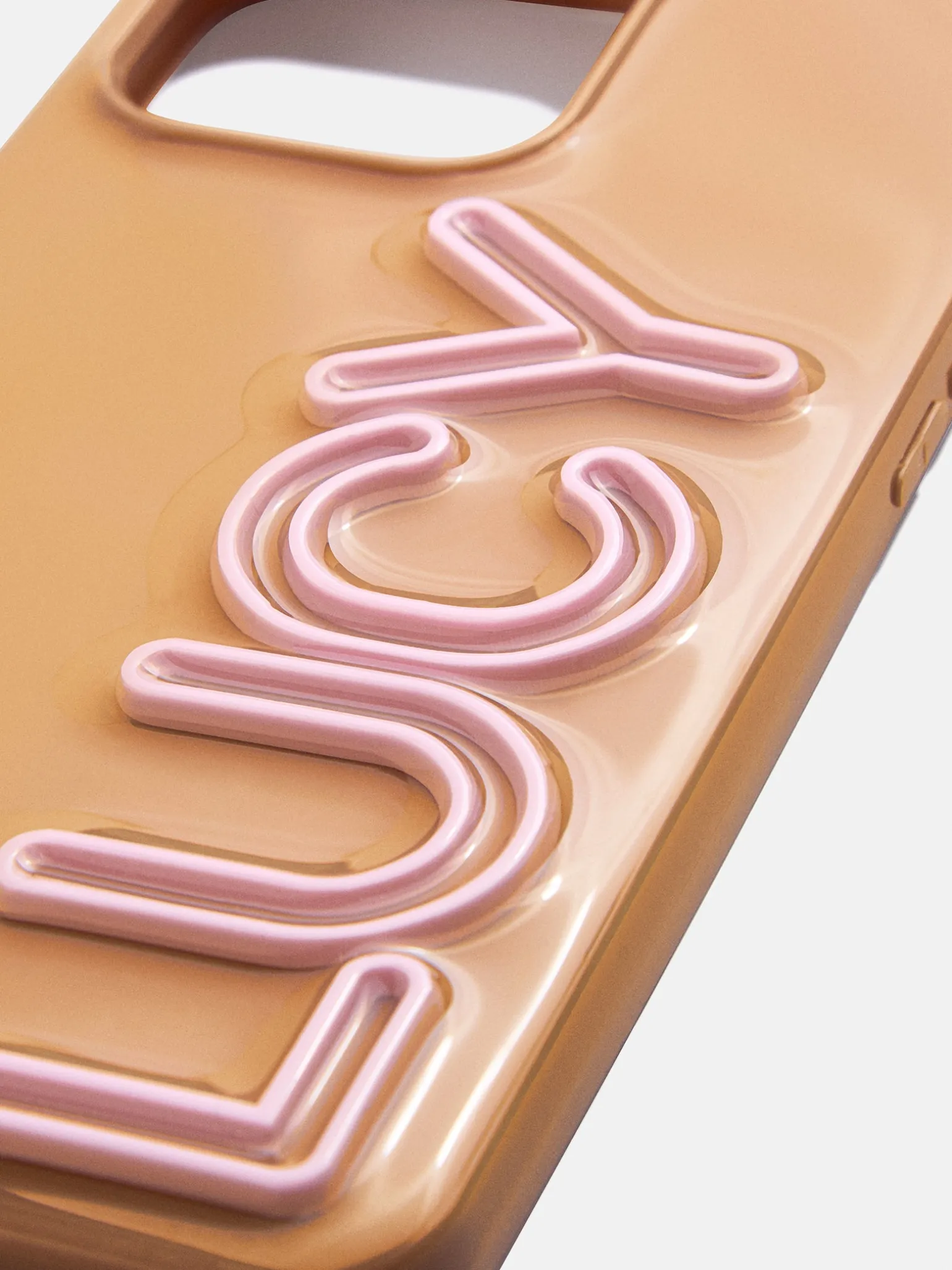 Fine Line Custom iPhone Case - Brown/Blush