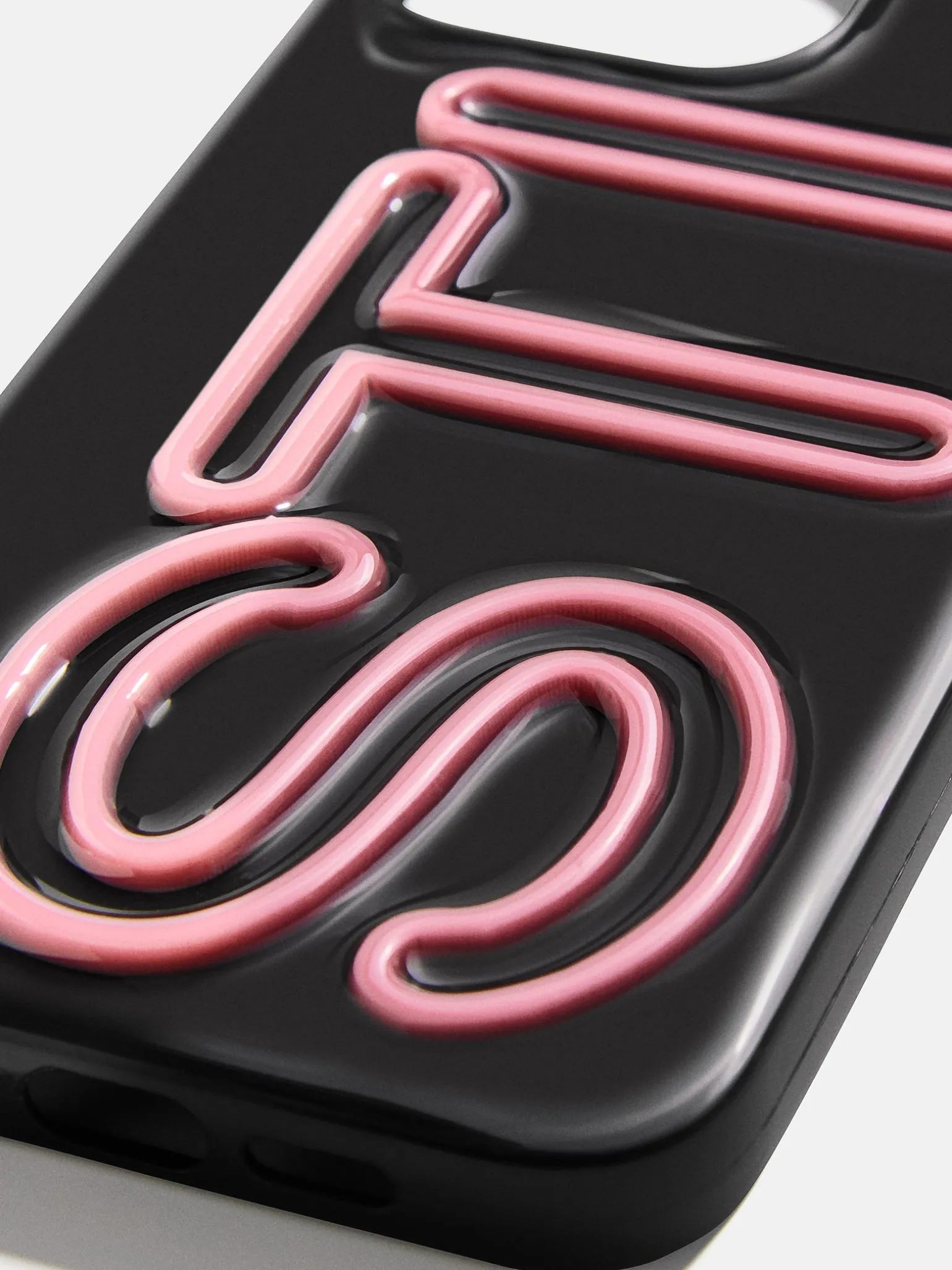 Fine Line Custom iPhone Case - Black/Pink