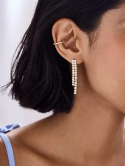 Frankie 18K Gold Vermeil Earrings - Gold/Pavé
