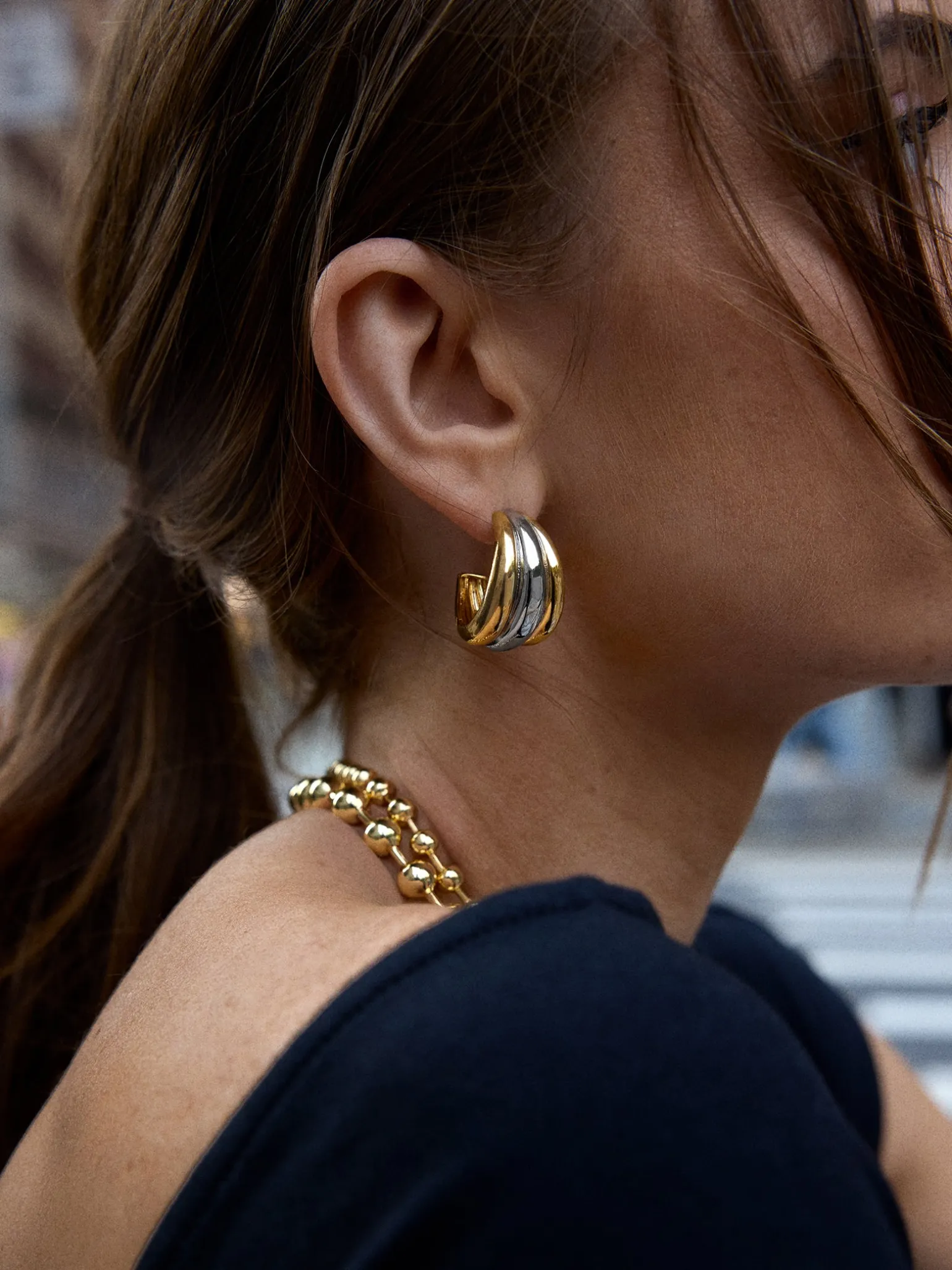 Gina Hoop Earrings - Gold/Silver