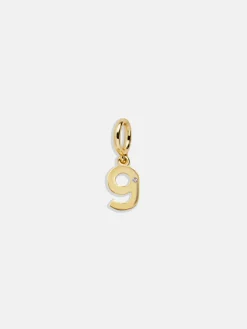 Gold Number Cluster Charm - 9