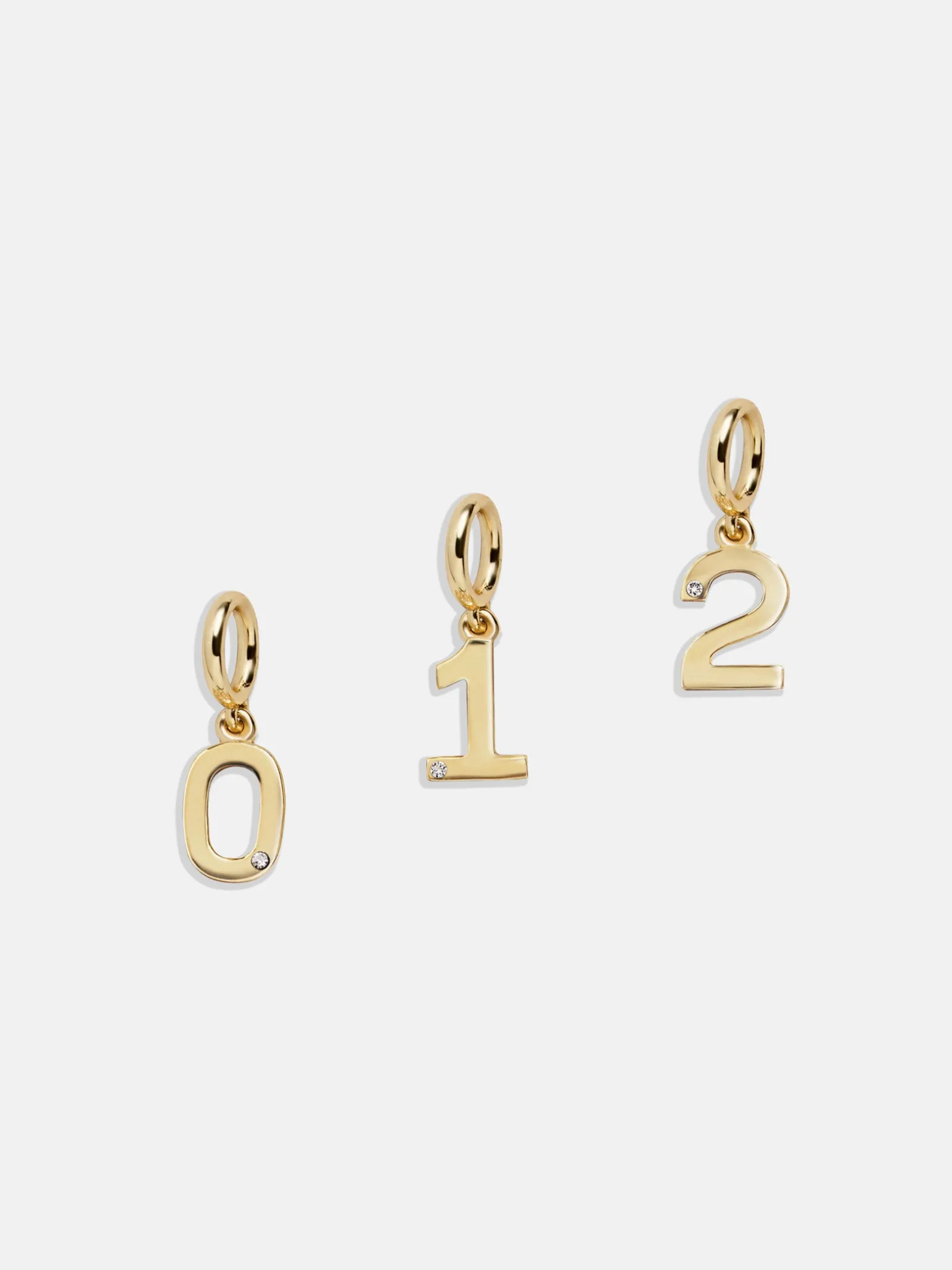 Gold Number Cluster Charm - 0