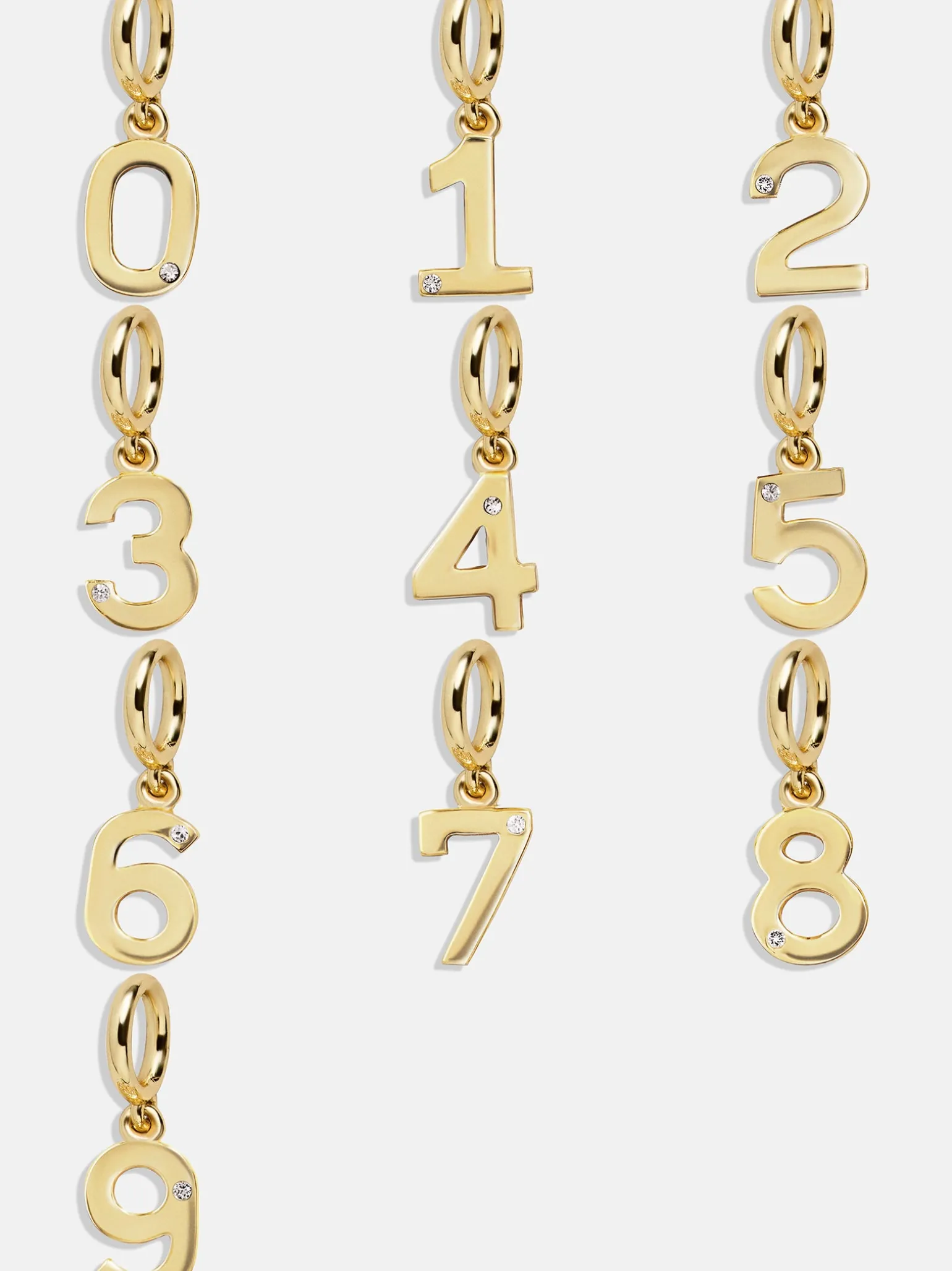 Gold Number Cluster Charm - 0