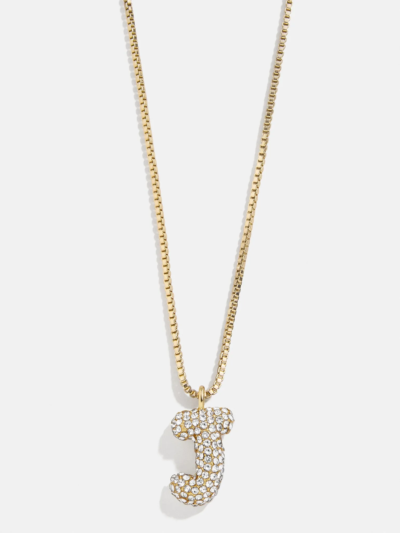 Gwen Mini Bubble Initial Necklace - Gold/Pavé