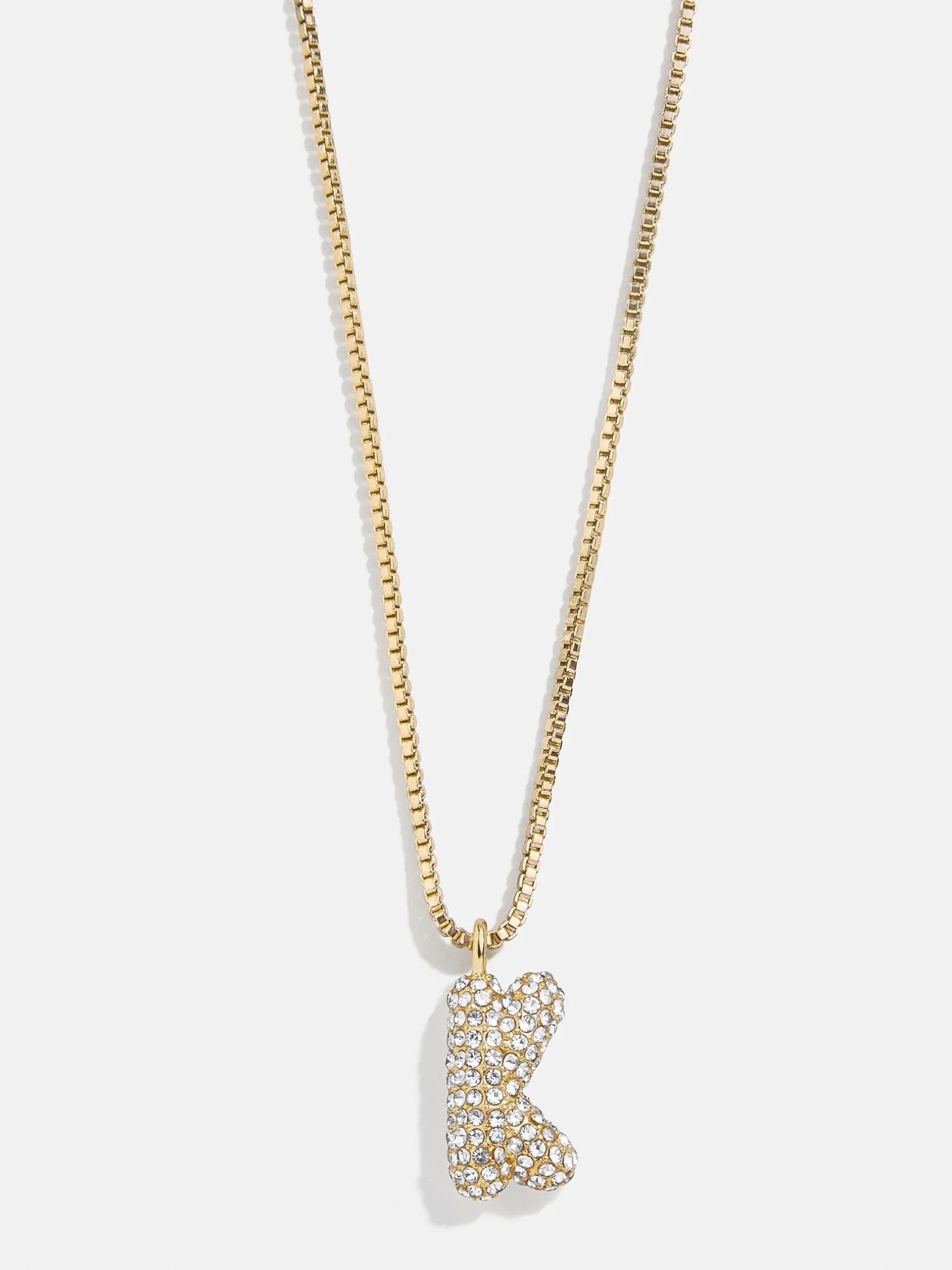 Gwen Mini Bubble Initial Necklace - Gold/Pavé