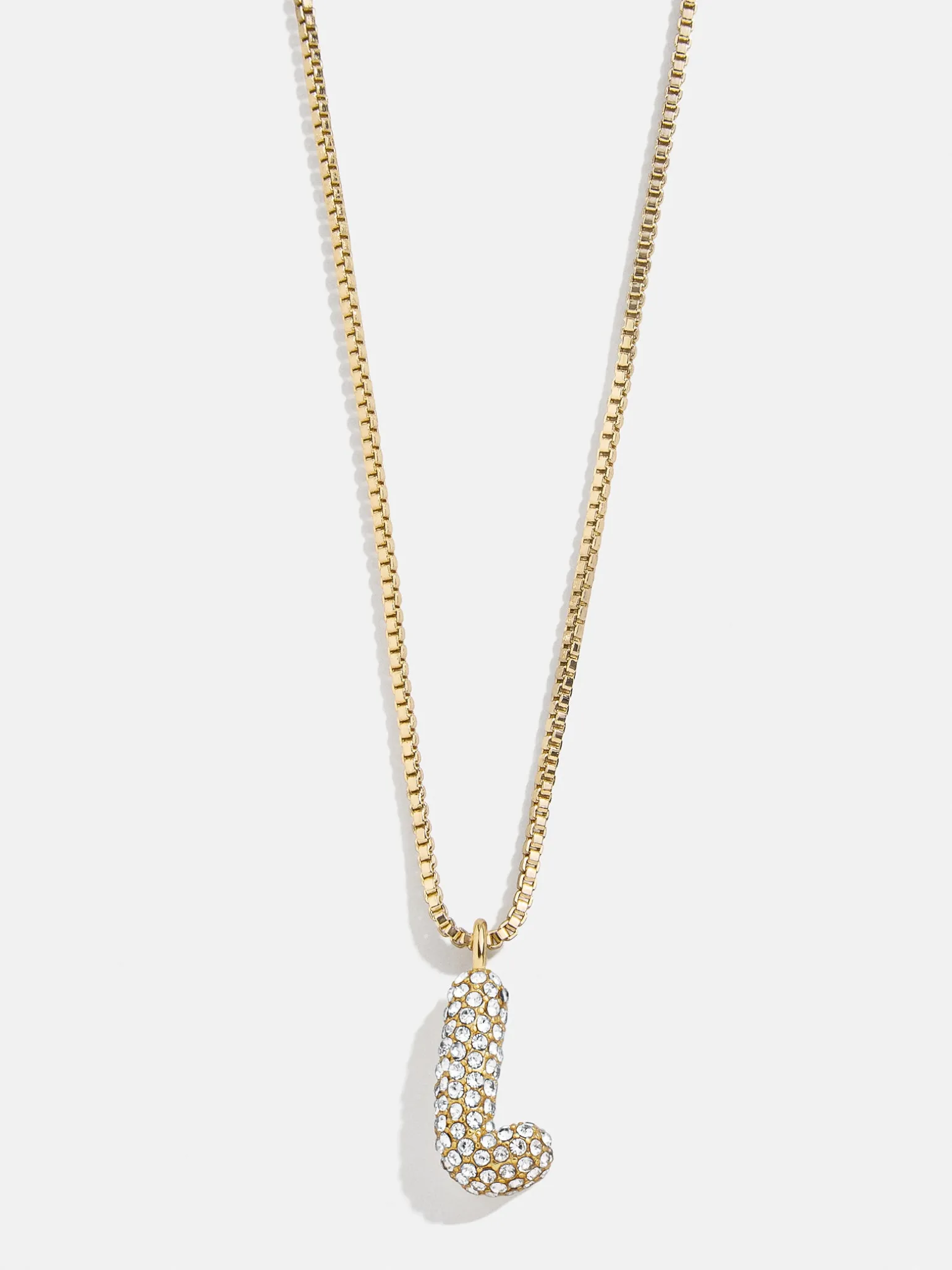 Gwen Mini Bubble Initial Necklace - Gold/Pavé