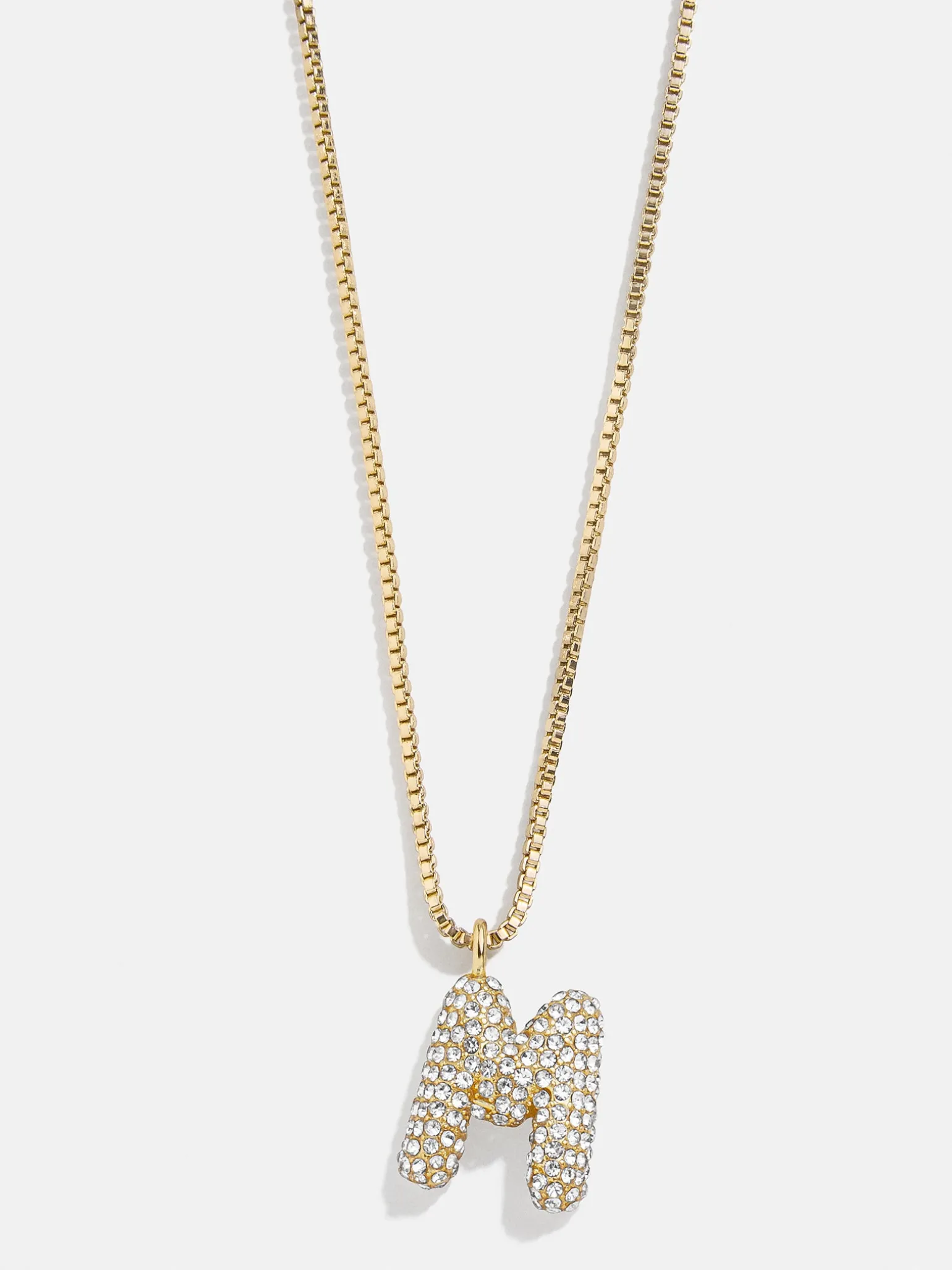 Gwen Mini Bubble Initial Necklace - Gold/Pavé