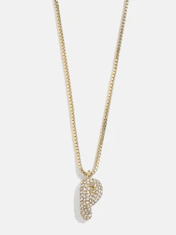 Gwen Mini Bubble Initial Necklace - Gold/Pavé
