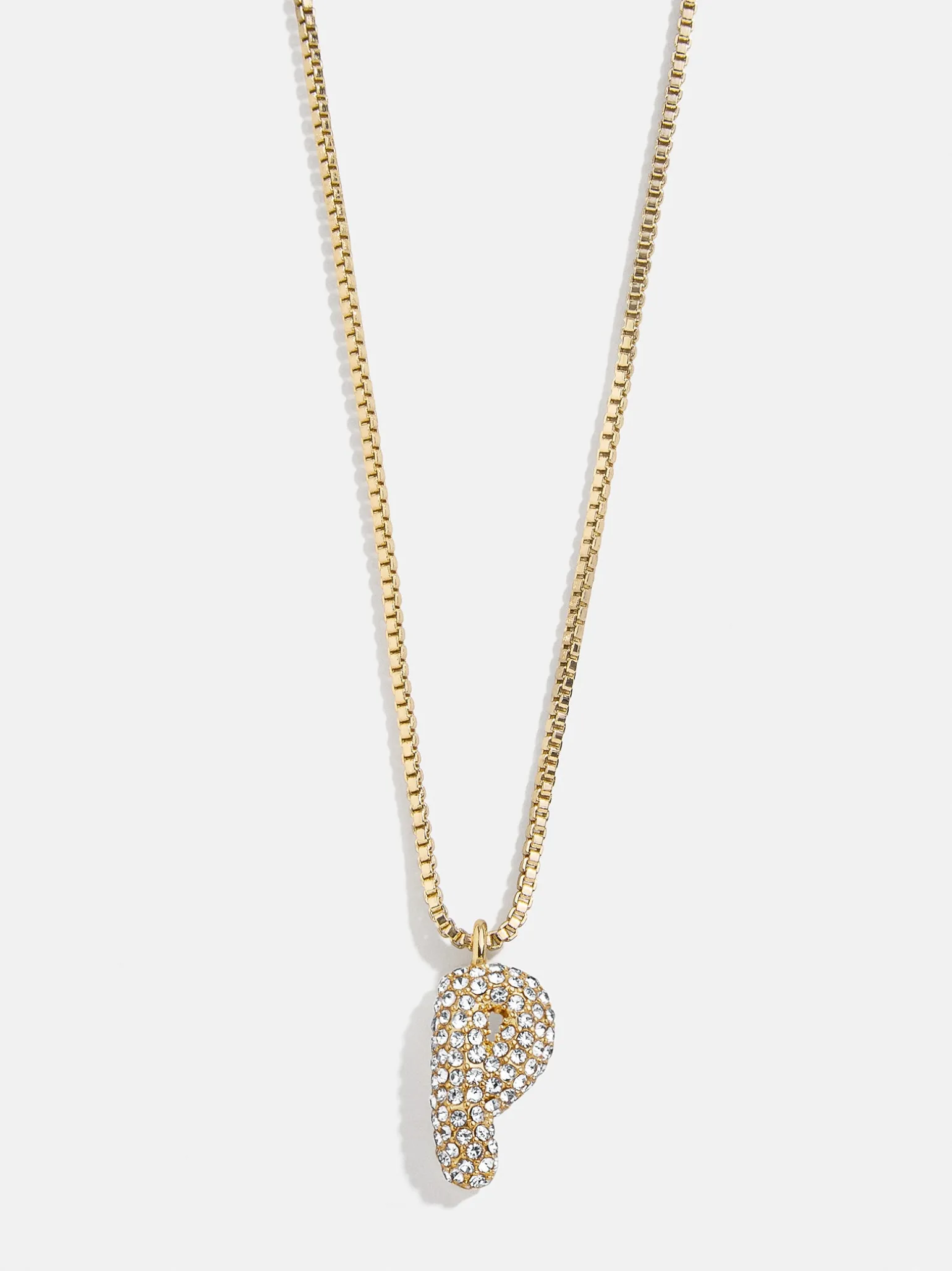 Gwen Mini Bubble Initial Necklace - Gold/Pavé