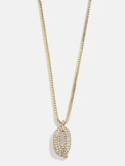 Gwen Mini Bubble Initial Necklace - Gold/Pavé
