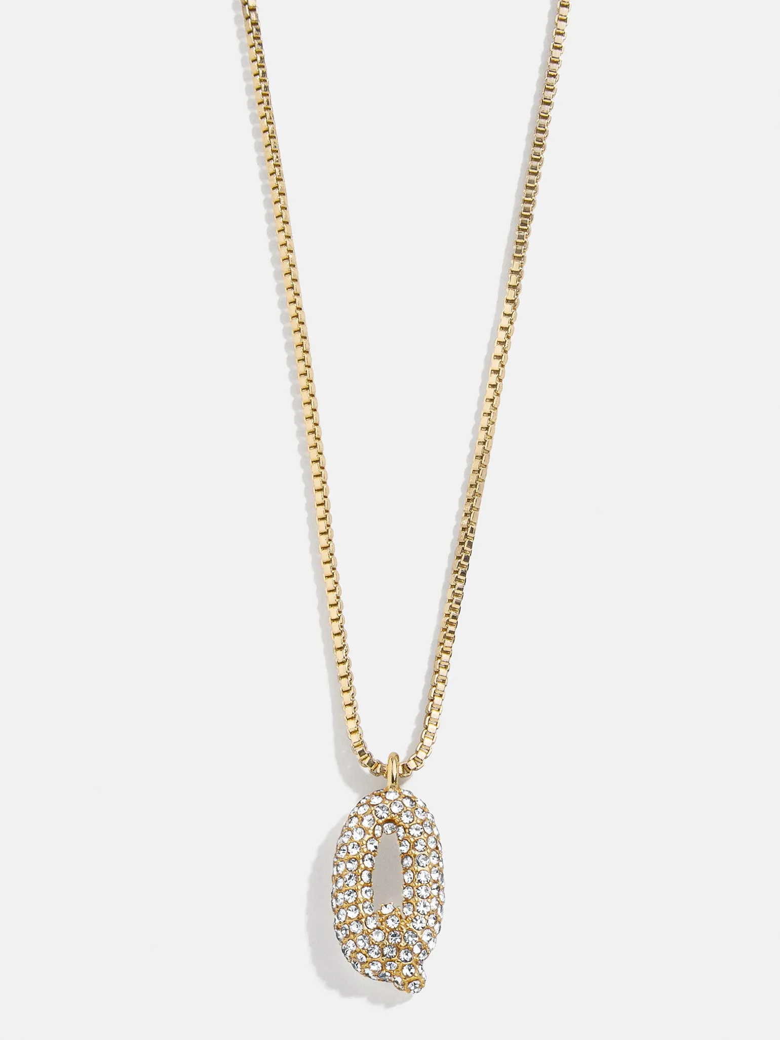 Gwen Mini Bubble Initial Necklace - Gold/Pavé