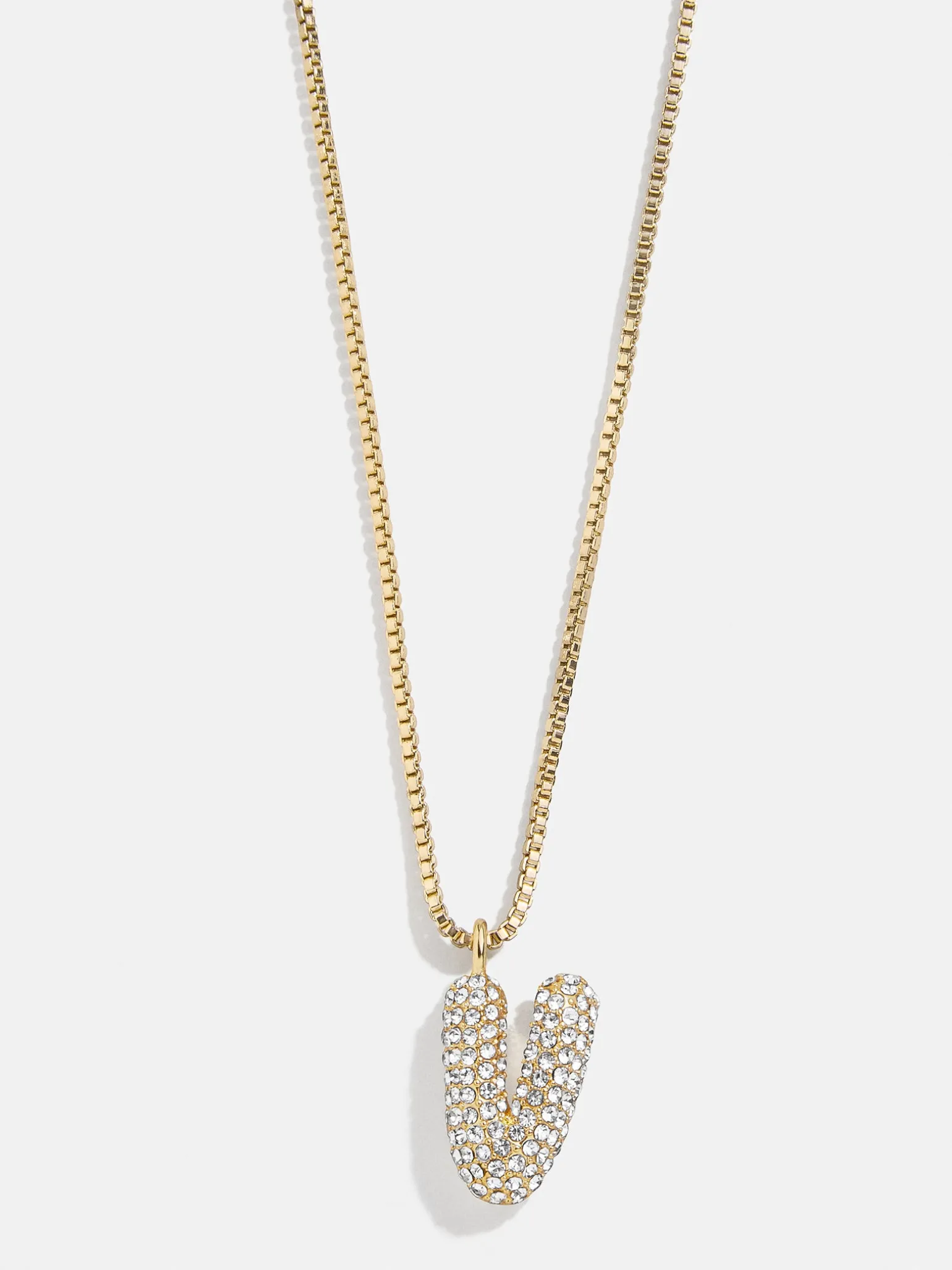 Gwen Mini Bubble Initial Necklace - Gold/Pavé