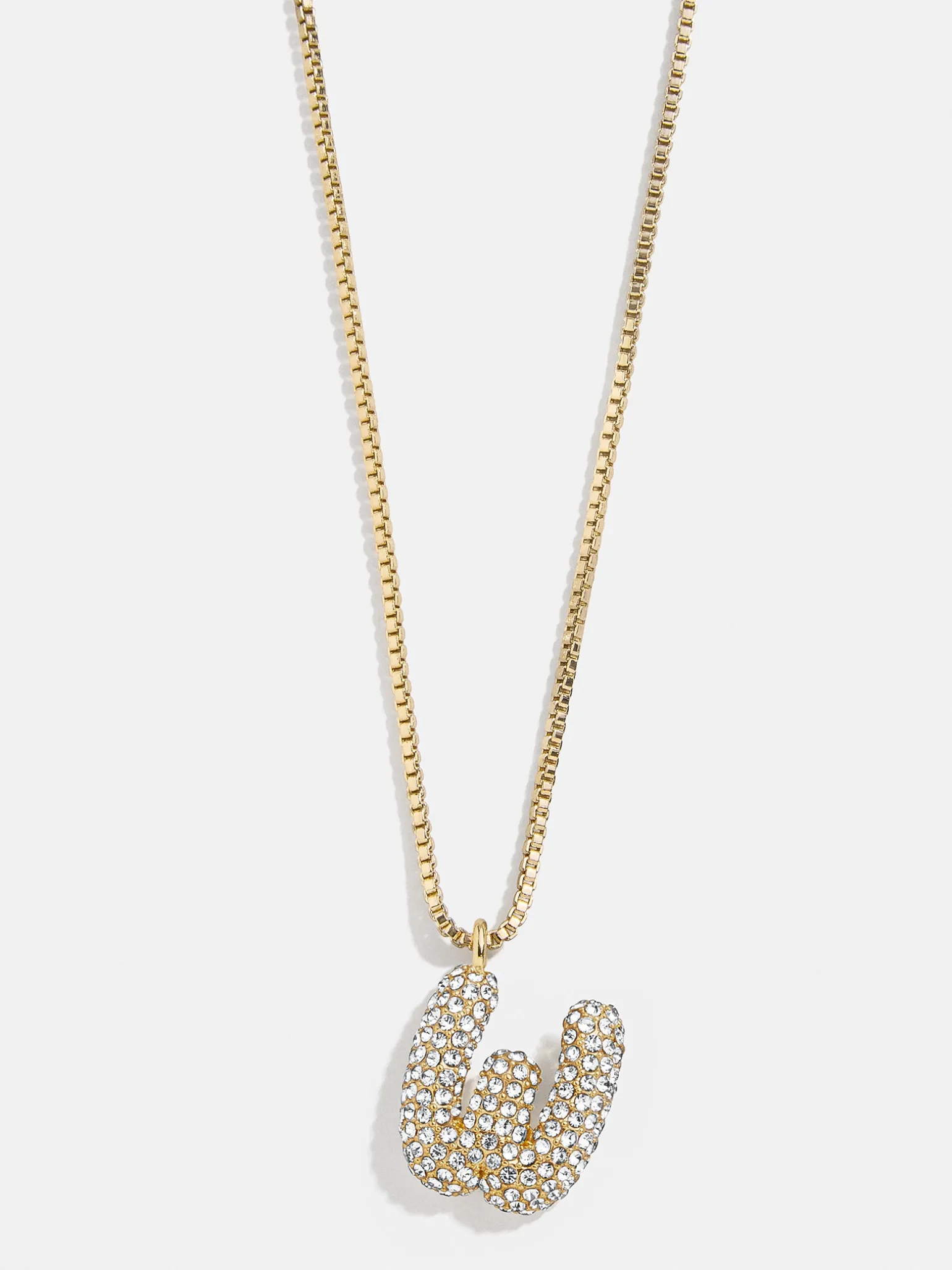 Gwen Mini Bubble Initial Necklace - Gold/Pavé