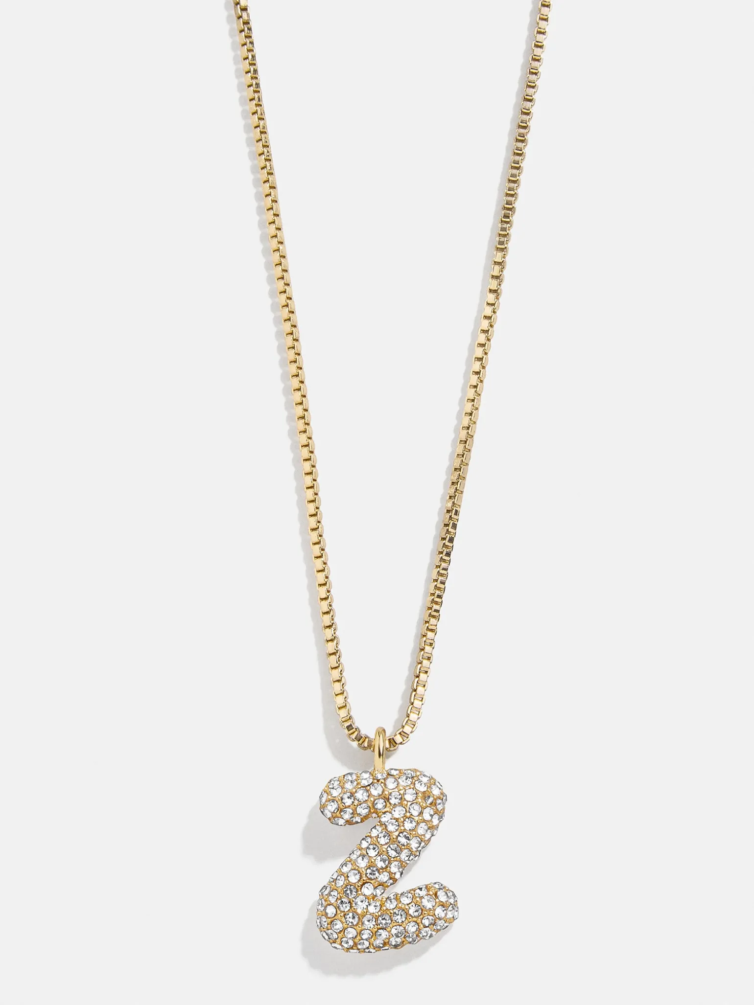 Gwen Mini Bubble Initial Necklace - Gold/Pavé