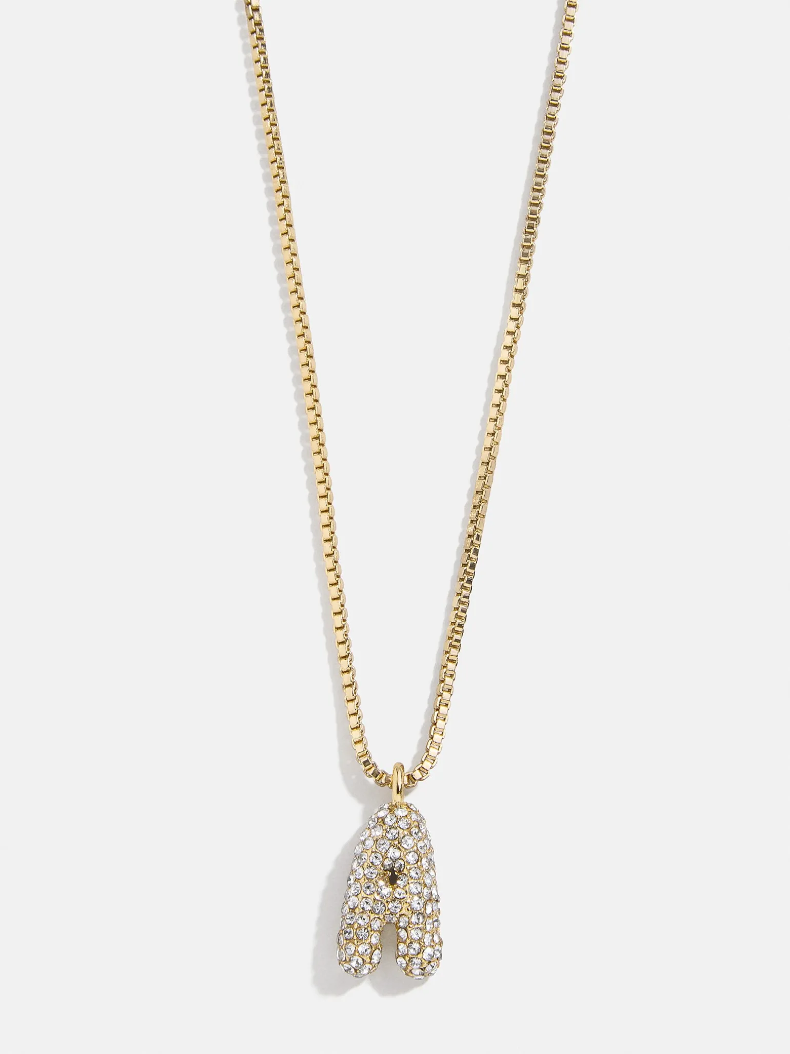 Gwen Mini Bubble Initial Necklace - Gold/Pavé