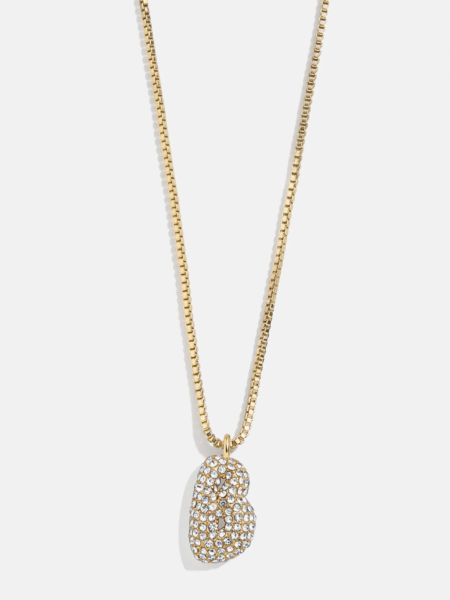 Gwen Mini Bubble Initial Necklace - Gold/Pavé