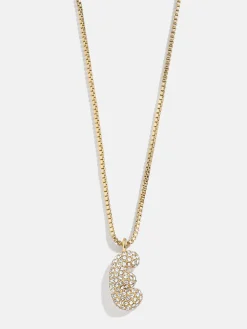 Gwen Mini Bubble Initial Necklace - Gold/Pavé