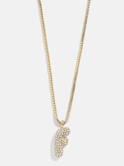Gwen Mini Bubble Initial Necklace - Gold/Pavé