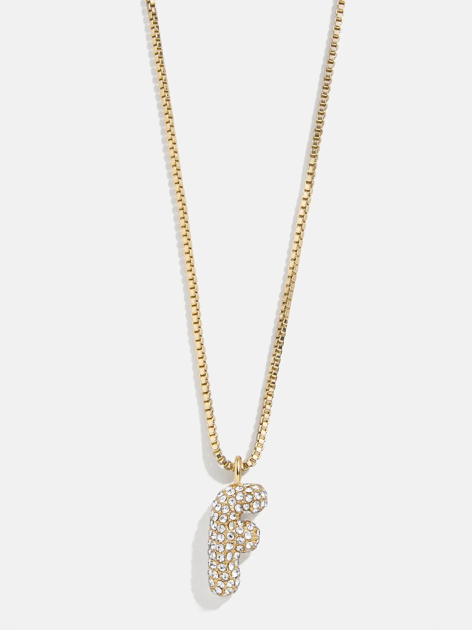 Gwen Mini Bubble Initial Necklace - Gold/Pavé