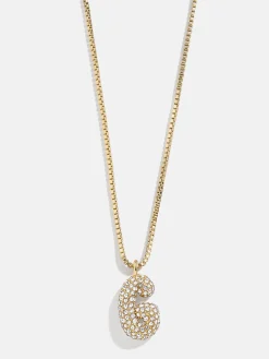 Gwen Mini Bubble Initial Necklace - Gold/Pavé