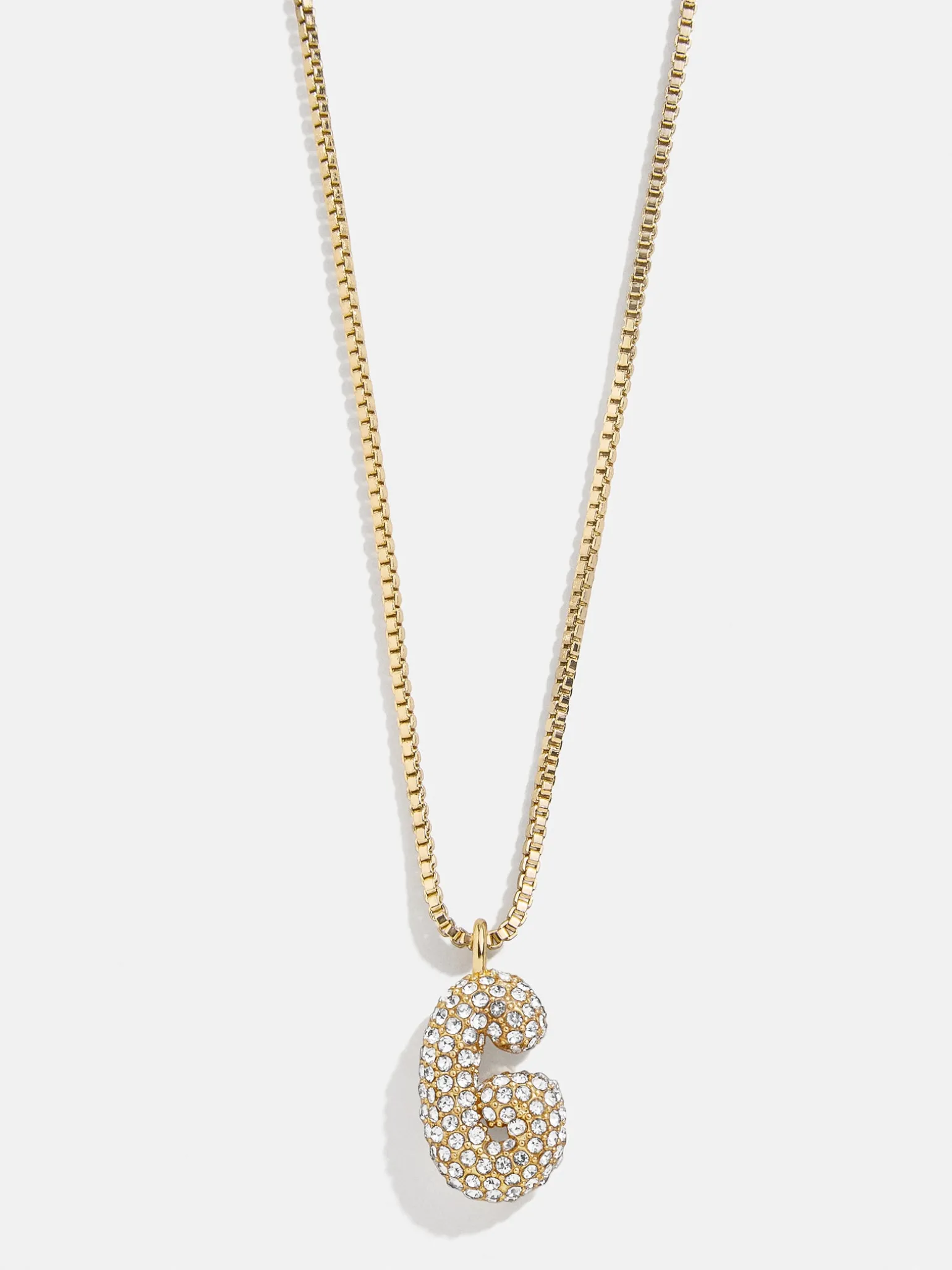 Gwen Mini Bubble Initial Necklace - Gold/Pavé
