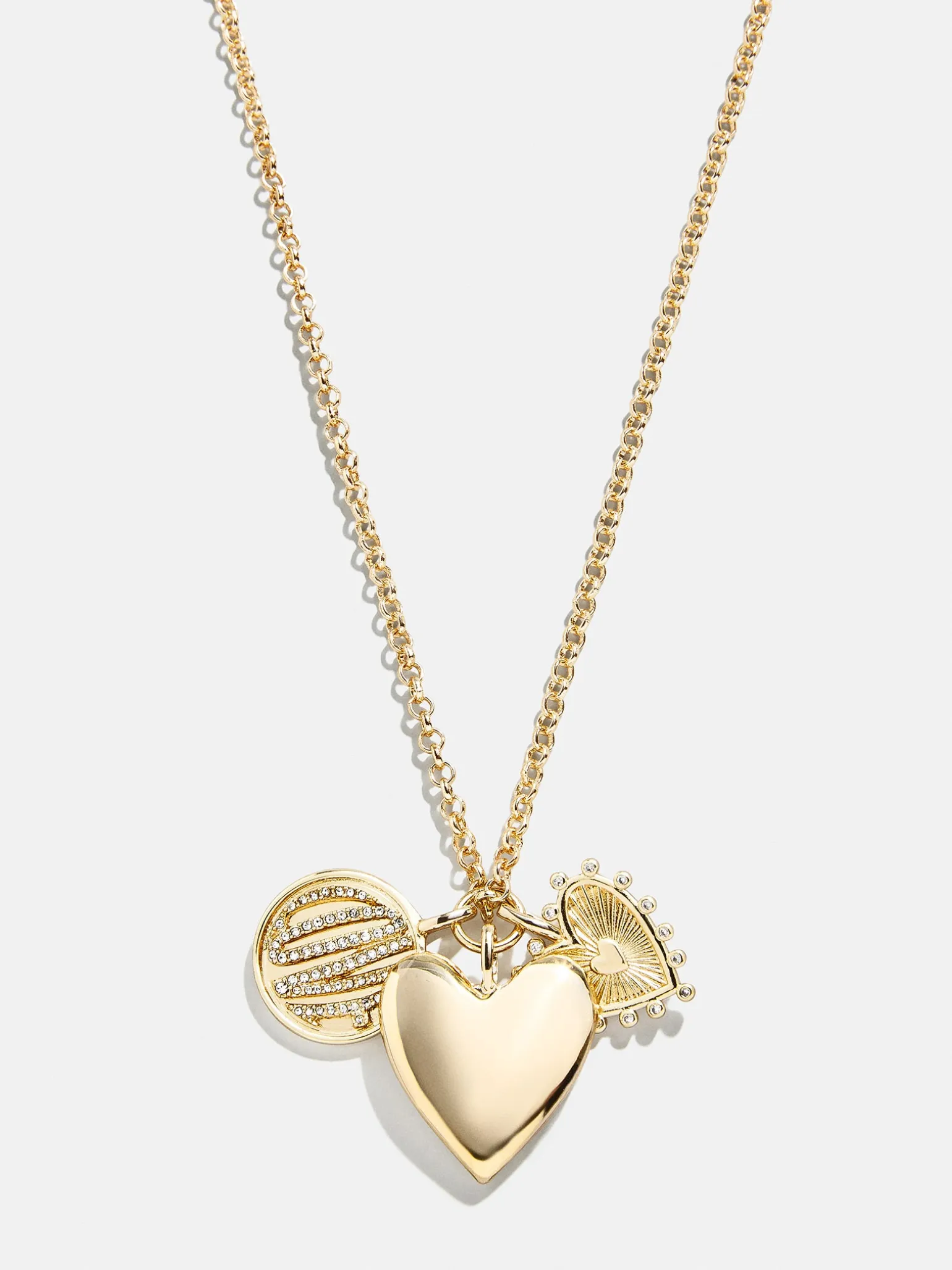 Heart Cluster Charm Necklace - Heart