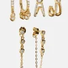 Heidi 18K Gold Vermeil Earring Set - Gold/Pavé