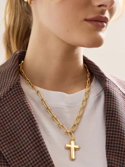 Hope Statement Cross Necklace - Bubble Cross