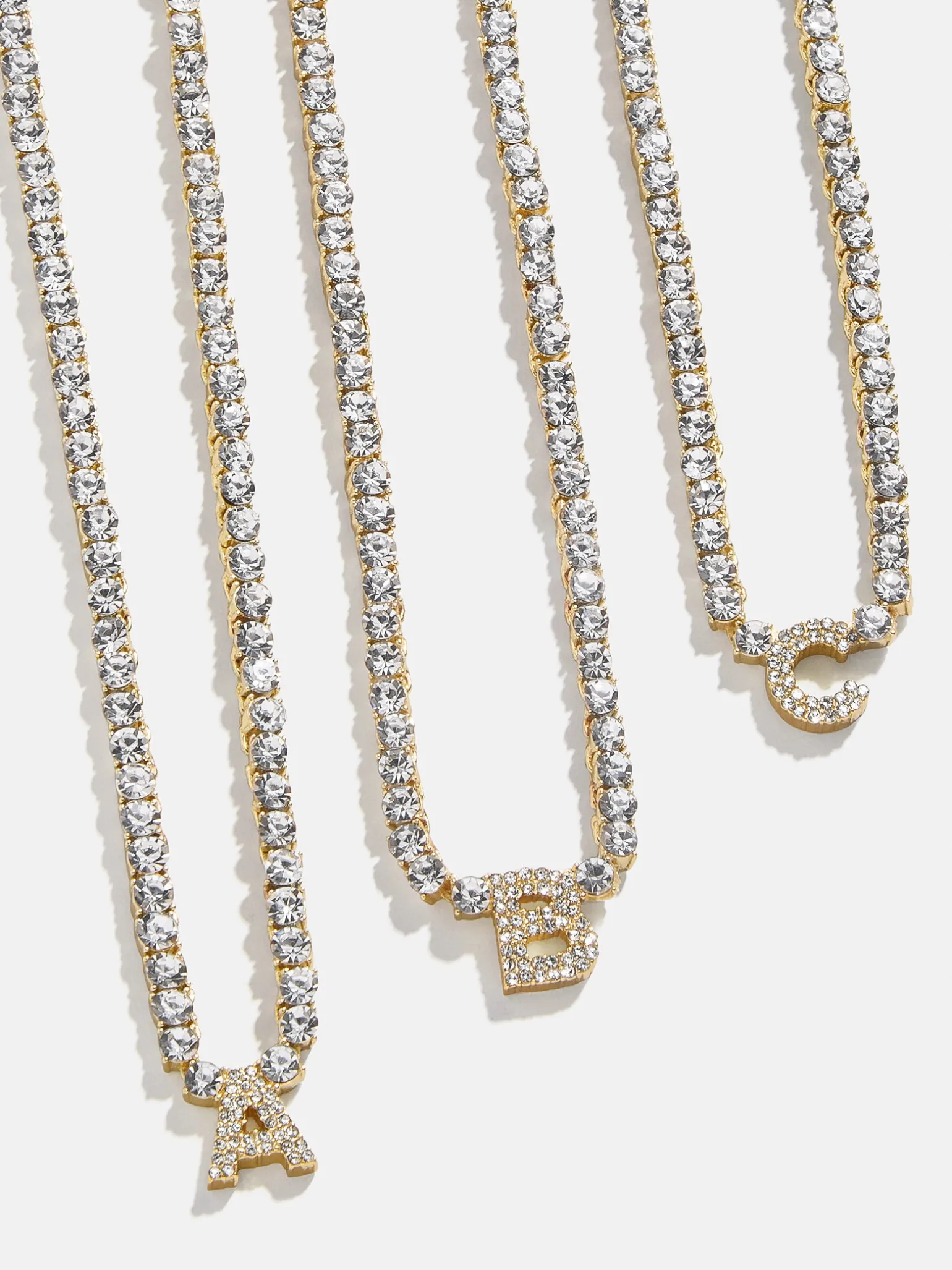 Initial Tennis Necklace - Gold/Pavé