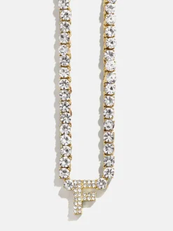 Initial Tennis Necklace - Gold/Pavé