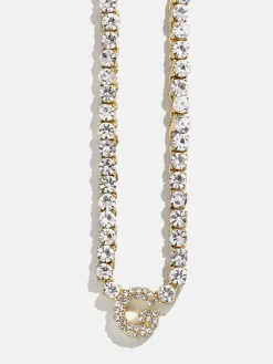 Initial Tennis Necklace - Gold/Pavé
