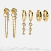 Jenelle 18K Gold Vermeil Earring Set - Gold/Pavé