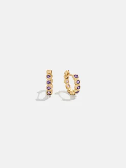 Jessica 18K Gold Vermeil Vermeil Birthstone Earrings - Light Amethyst
