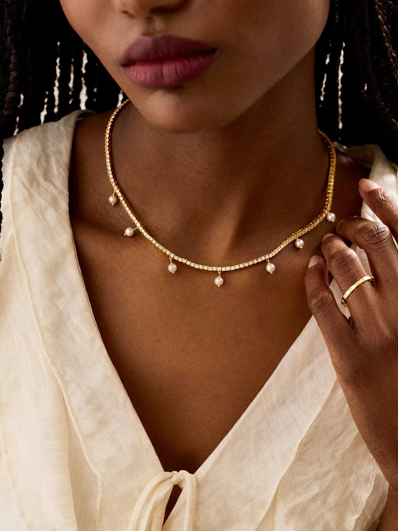 18K Gold Vermeil Alice Necklace - Gold/Pavé