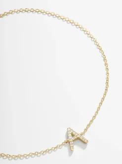 14K Gold Vermeil & Diamond Initial Bracelet - Gold/Pavé