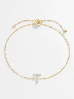 14K Gold Vermeil & Diamond Initial Bracelet - Gold/Pavé