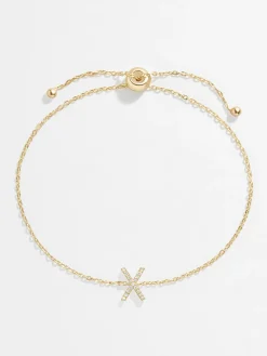 14K Gold Vermeil & Diamond Initial Bracelet - Gold/Pavé
