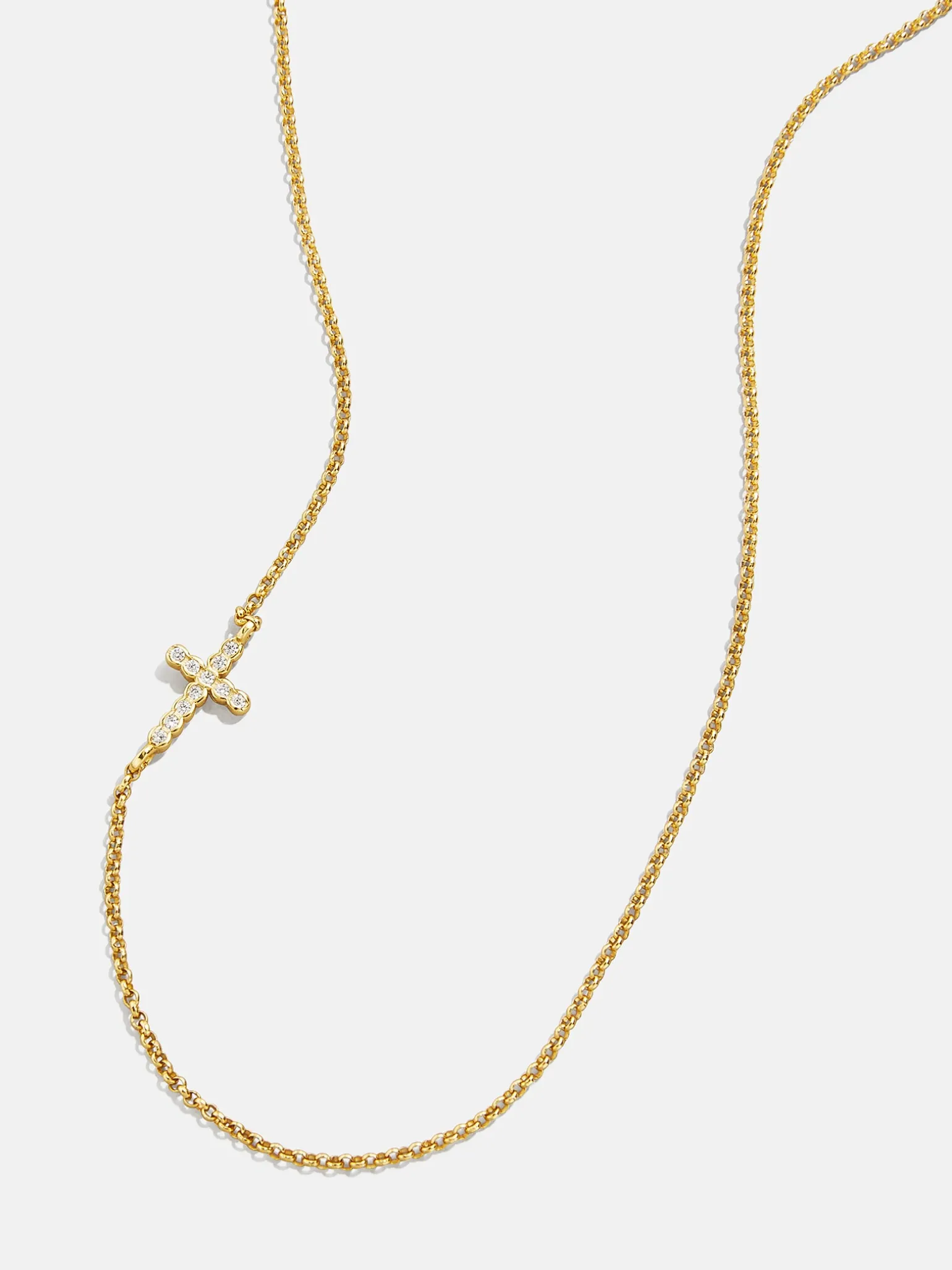 18K Gold Vermeil Asymmetrical Cross Necklace - Cross