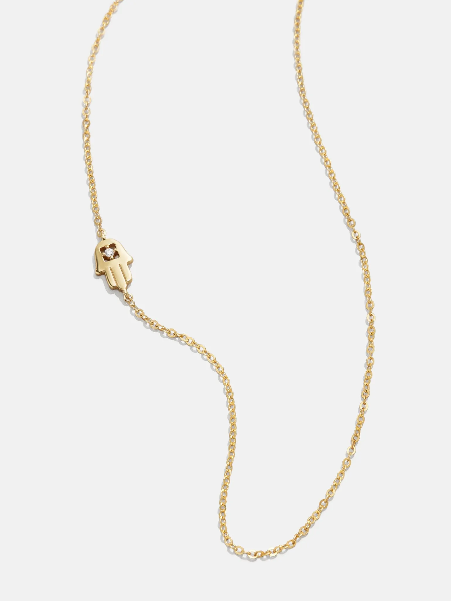 18K Gold Vermeil Asymmetrical Hamsa Necklace - Hamsa