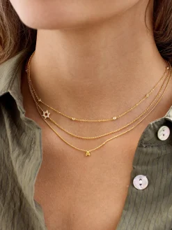 18K Gold Vermeil Asymmetrical Star of David Necklace - Star of David
